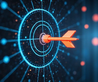 Iklan digital dengan target panah